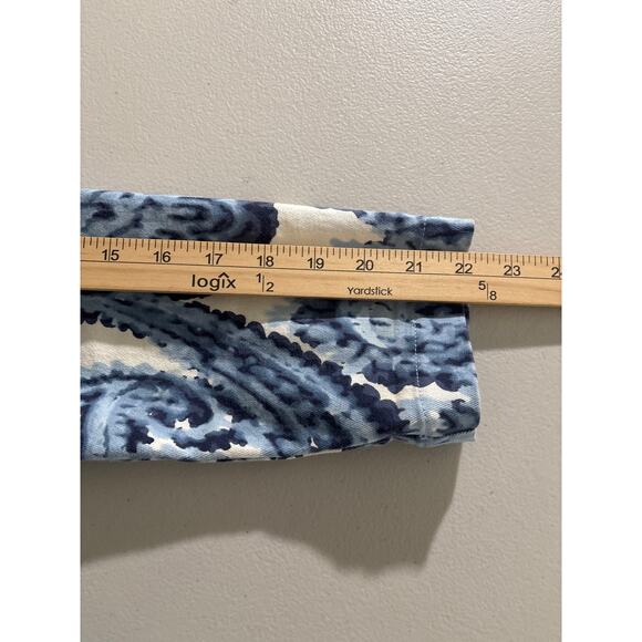 St. John Jacket Sport Women's Medium P Made in USA Cotton Blue Paisley Full Zip - Picture 8 of 13